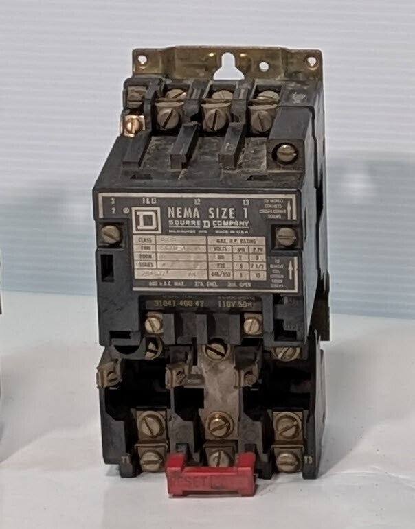 Square D 8536 SCT0-3 Motor Starter, NEMA Size 1, Series A, Form S, 110\120V Coil