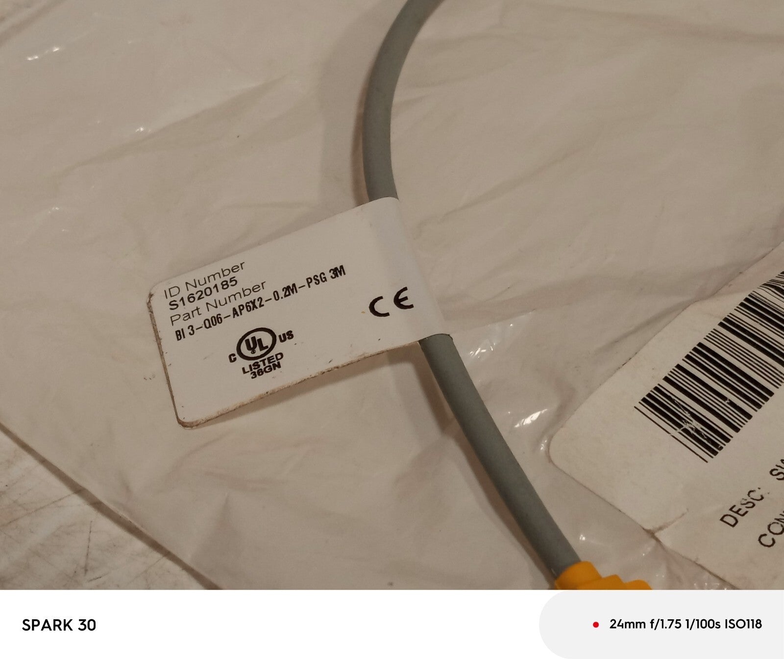 Turck BI3-Q06-AP6X2-0.2M-PSG3M Inductive Proximity Sensor, S1620185