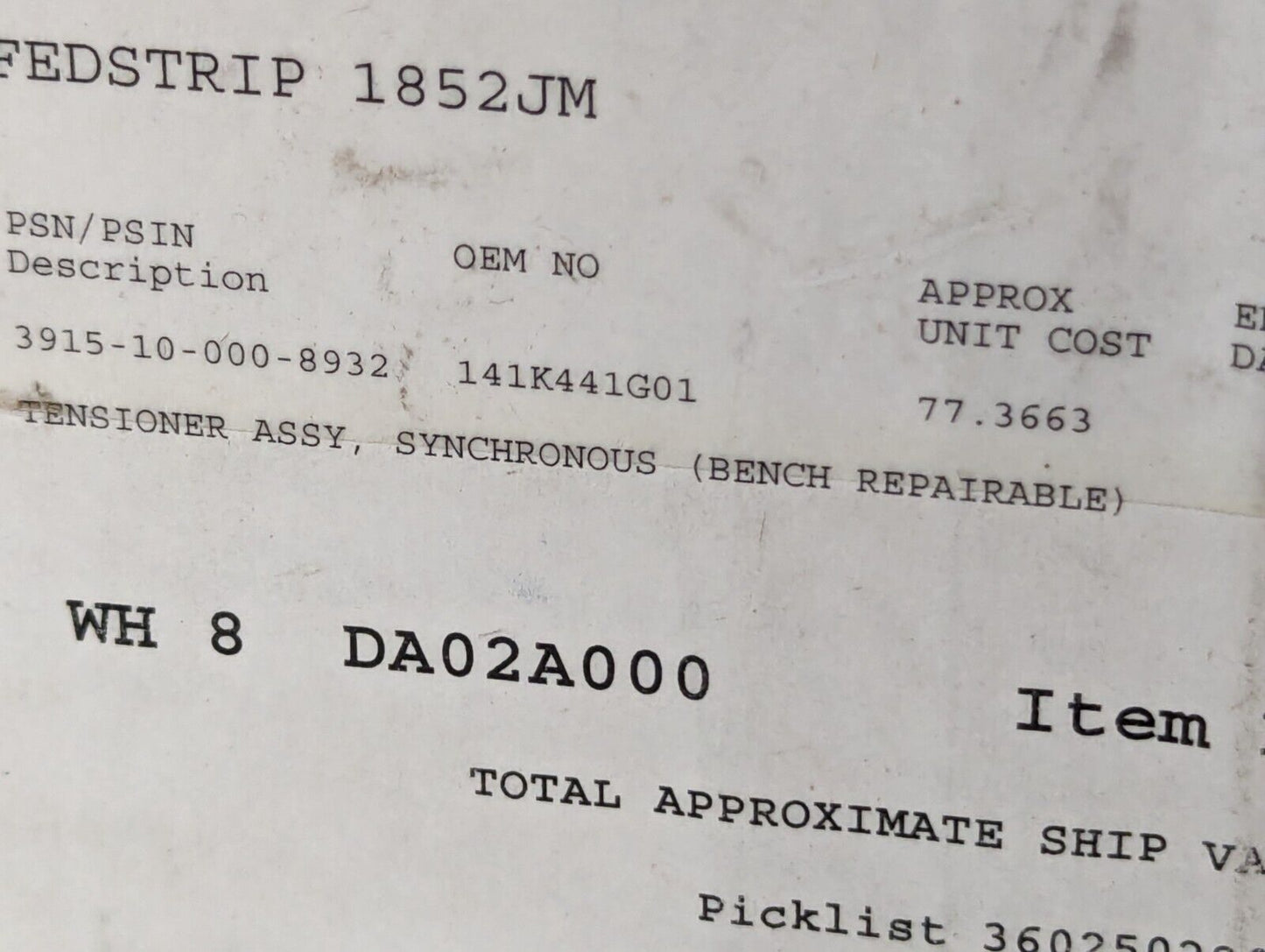 York Synchronous Tensioner Assembly 141K441G01