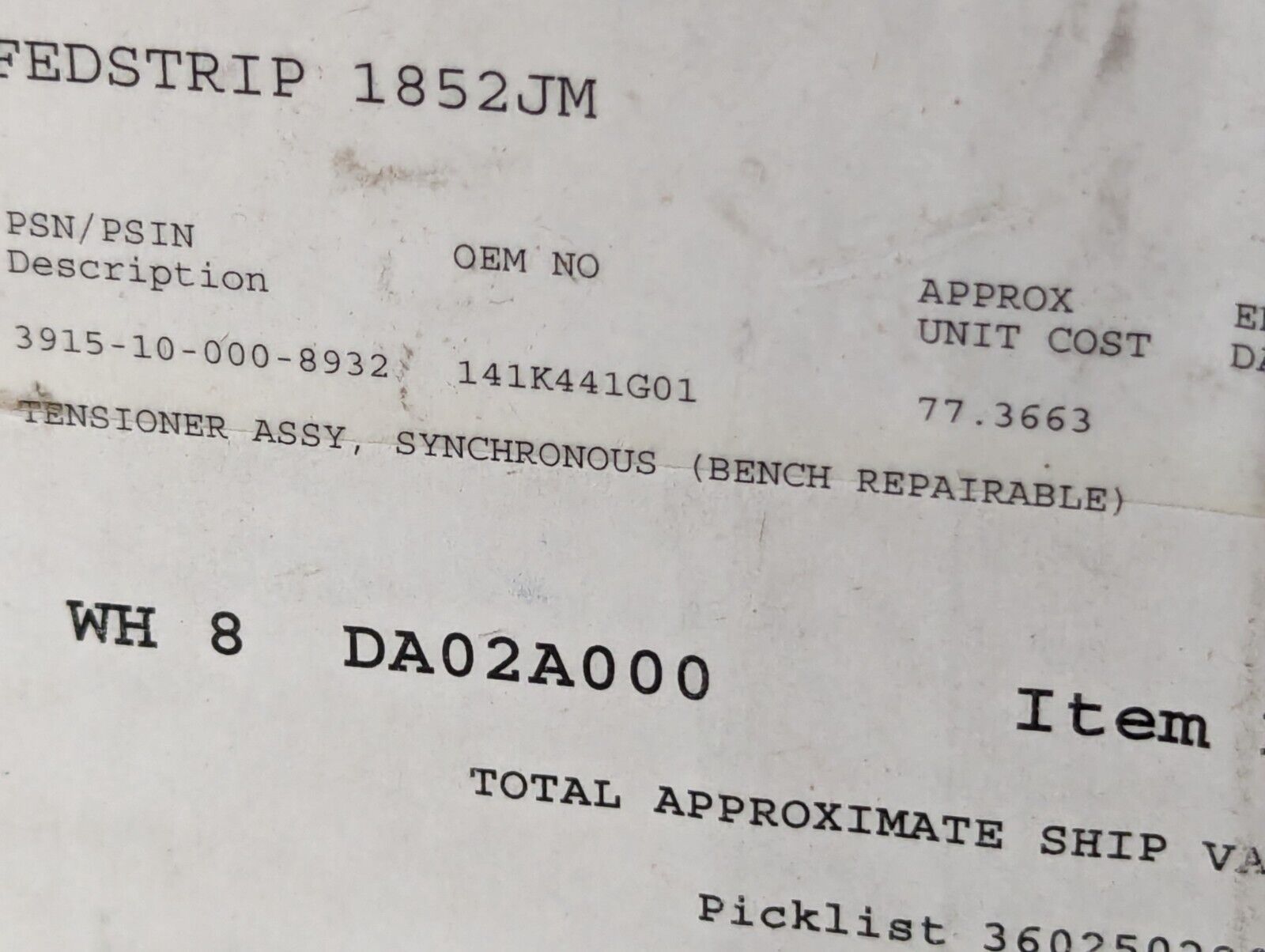 York Synchronous Tensioner Assembly 141K441G01