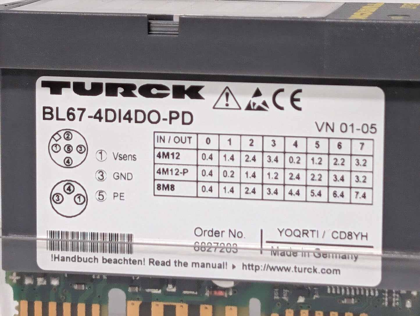 Turck BL67-4DI4DO-PD Input/Output, I/O Module -Made in Germany