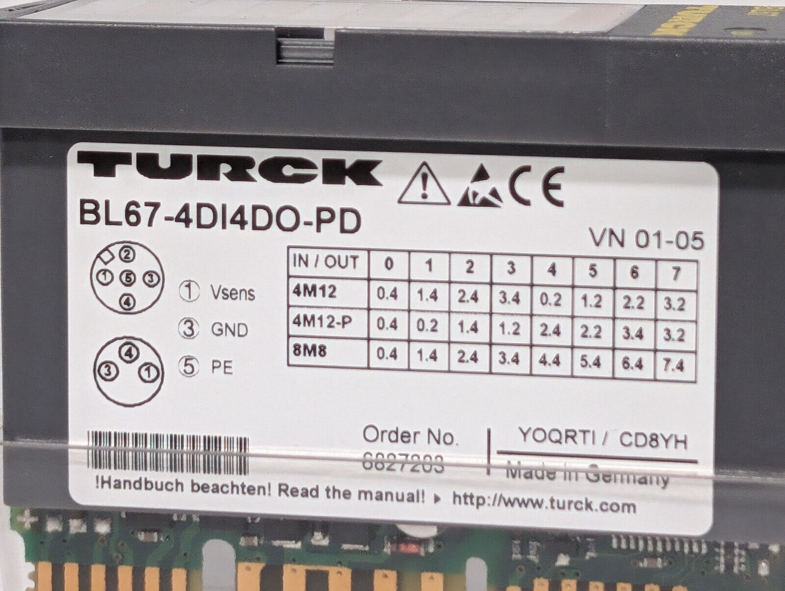 Turck BL67-4DI4DO-PD Input/Output, I/O Module -Made in Germany
