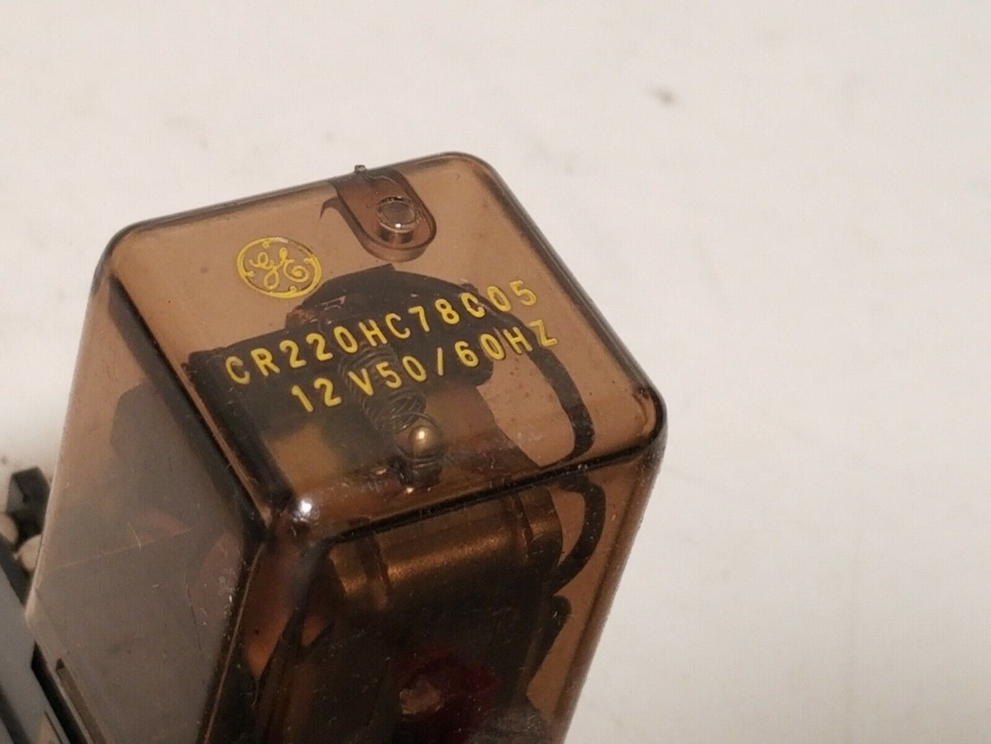 GE CR220HC78C05, 12V, 50/60 Hz relay with CR220HX17 base