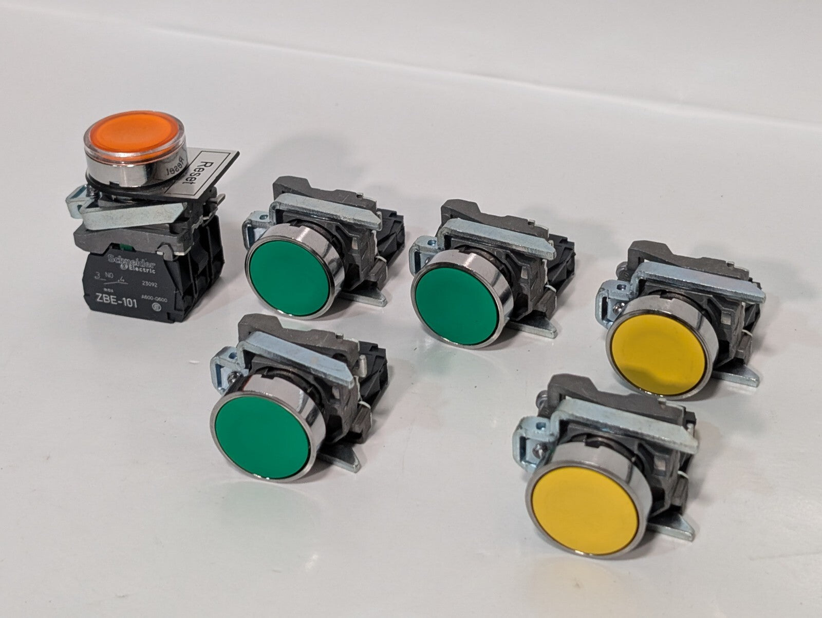 [6] Schneider Electric ZBE-101 Auxiliary Contact Block w/ Pushbutton Switch