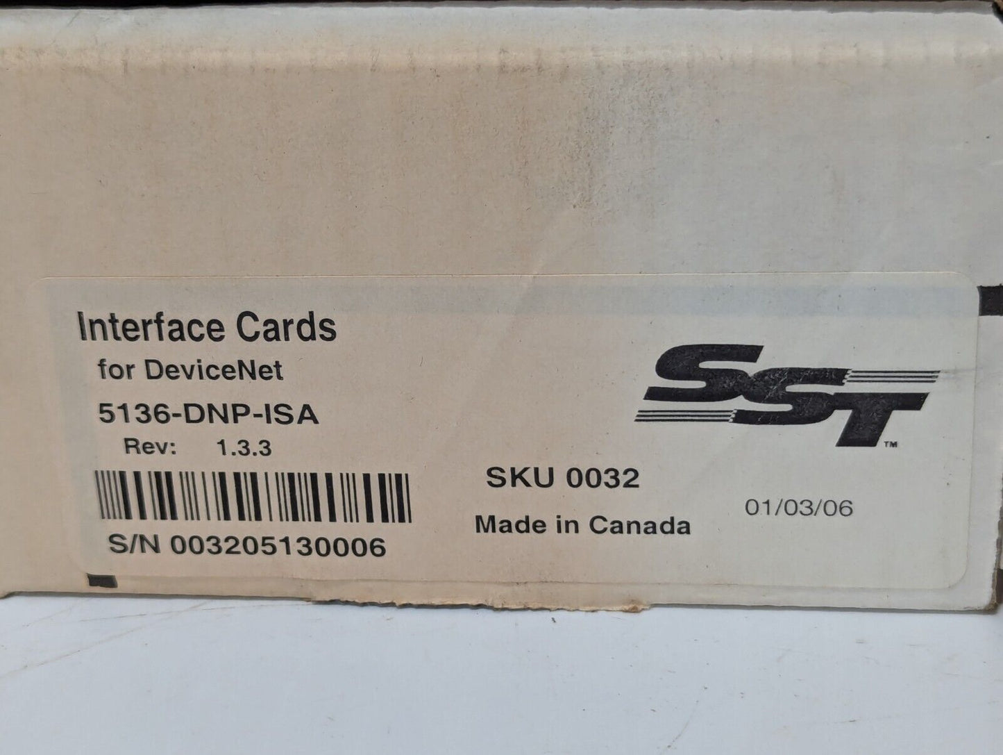 SST 5136-DNP-ISA interface card for DeviceNet, new in box - Free Shipping