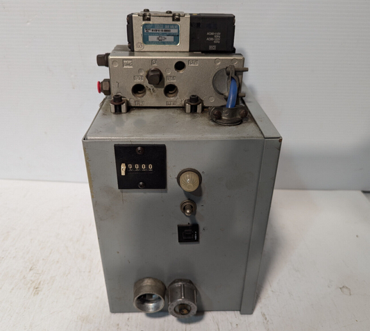 SMC NVSP4116-0009D Pneumatic Solenoid Valve w/ Pulse Counter, Box, Parts, Used