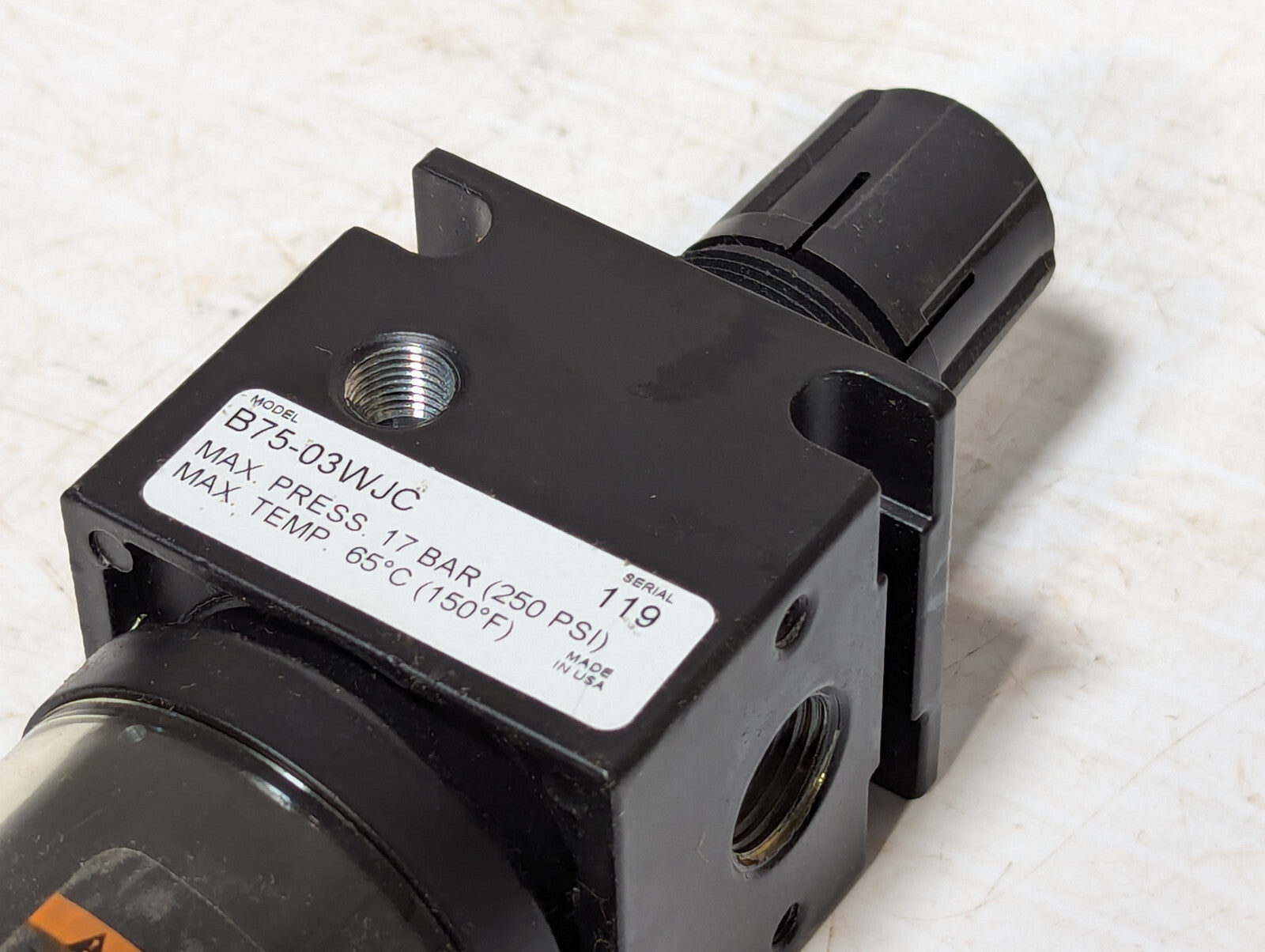 Watts Fluidair Parker B75-03WJC Integral Filter, Regulator, Twist Drain, 250Psi