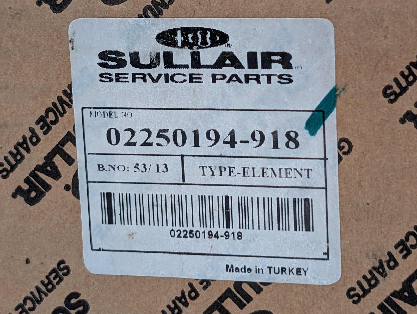 Sullair Service Parts 02250194-918 02/14 Filter Element, O Ring, Red