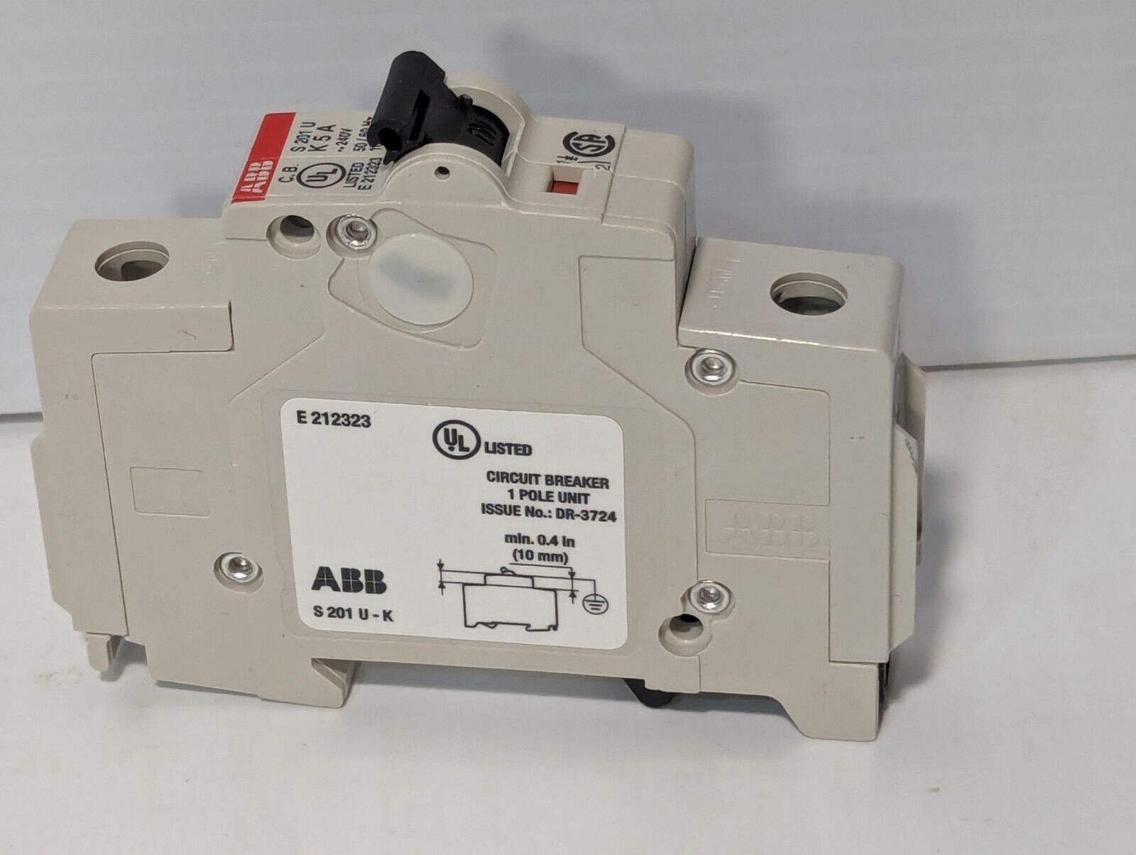 ABB S201UK5A Circuit Breaker, 5A, 240VAC, 50/60Hz, 1 Pole Unit - Free Shipping