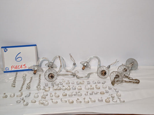 Vintage Crystal Chandelier, Disassembled