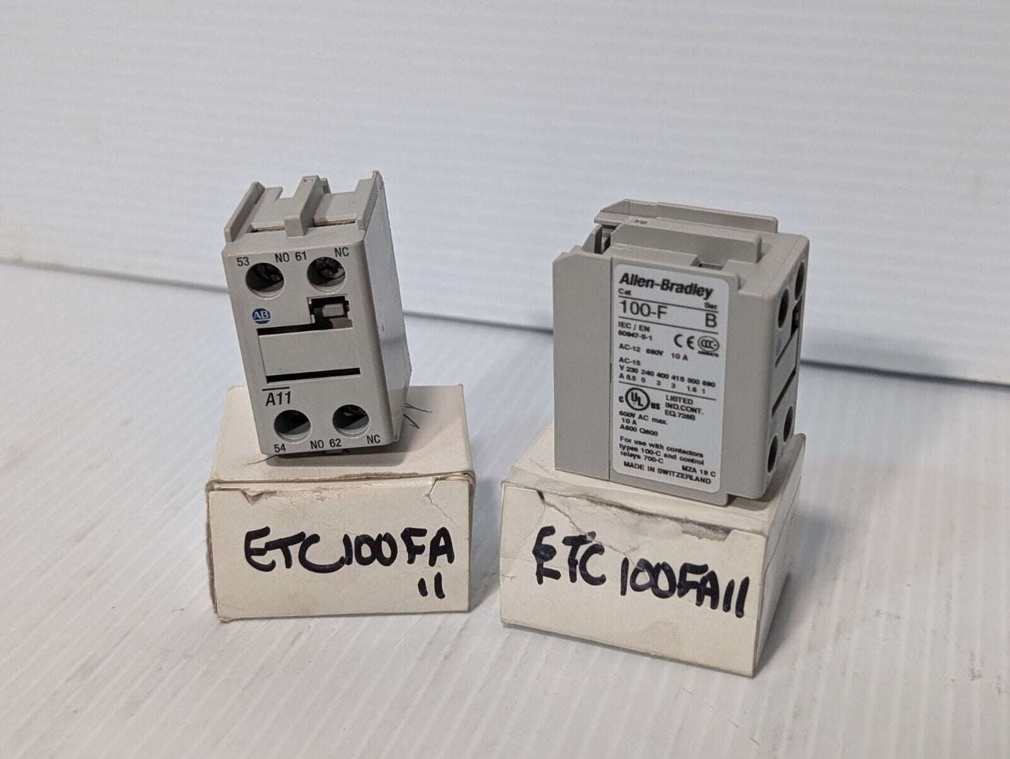 Allen Bradley 100-F Ser. B, Auxiliary Contact, Contact Block, AC-12 690V 10A