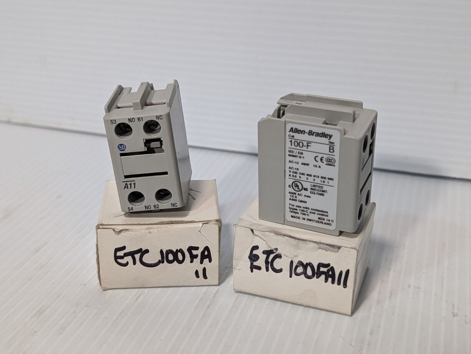 Allen Bradley 100-F Ser. B, Auxiliary Contact, Contact Block, AC-12 690V 10A