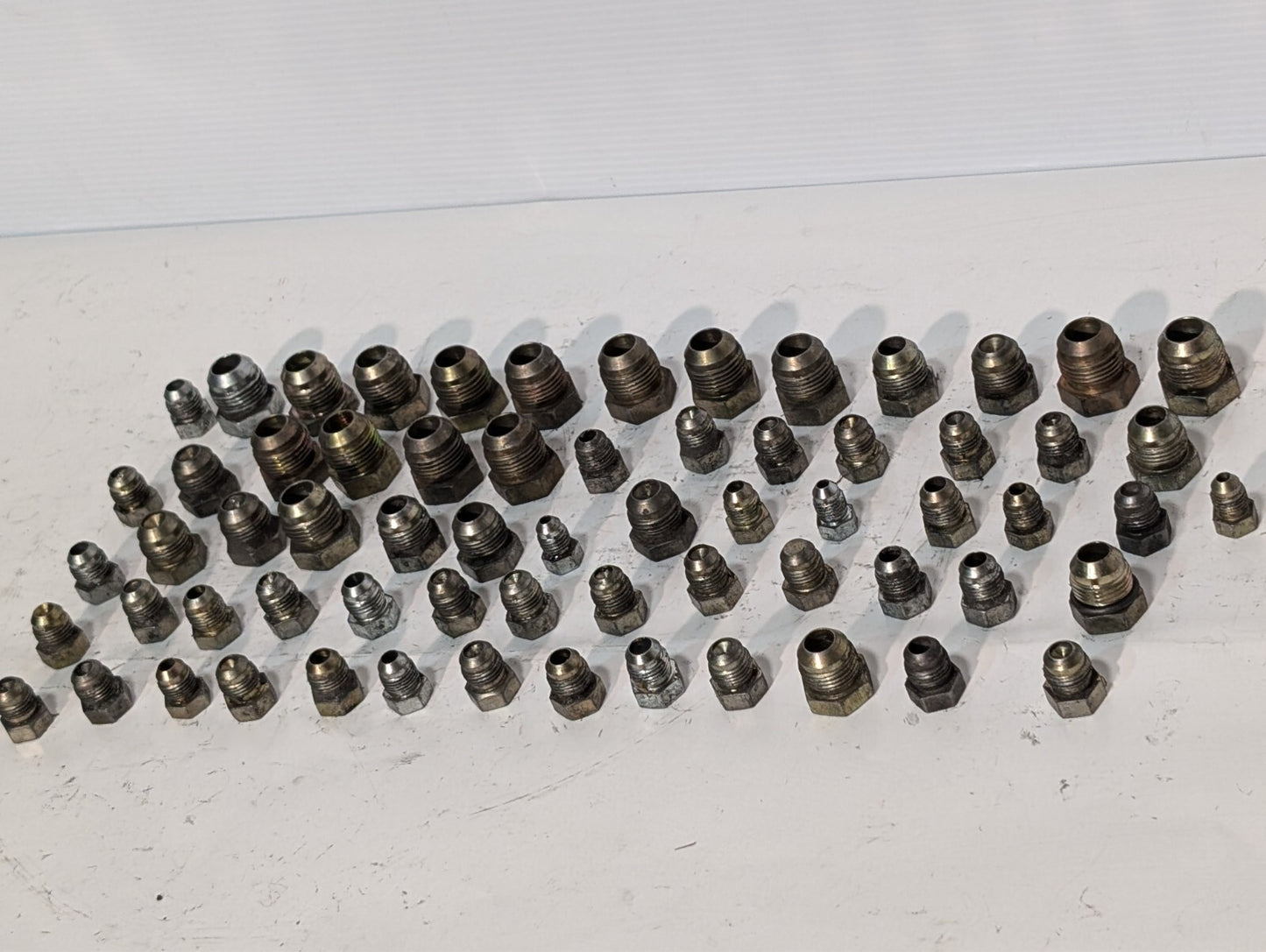 (65) Small Fitting and Adapters Steel Weld Hex Head Thread Valve