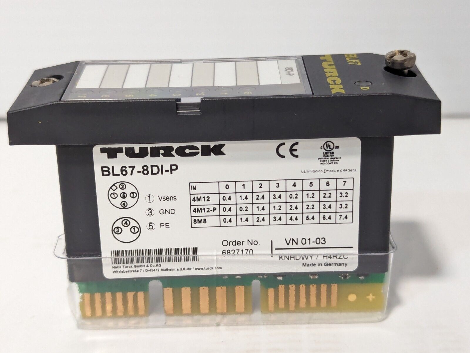 Turck BL67-8DI-P Electronic Module, 8 Digital Inputs - Free Shipping