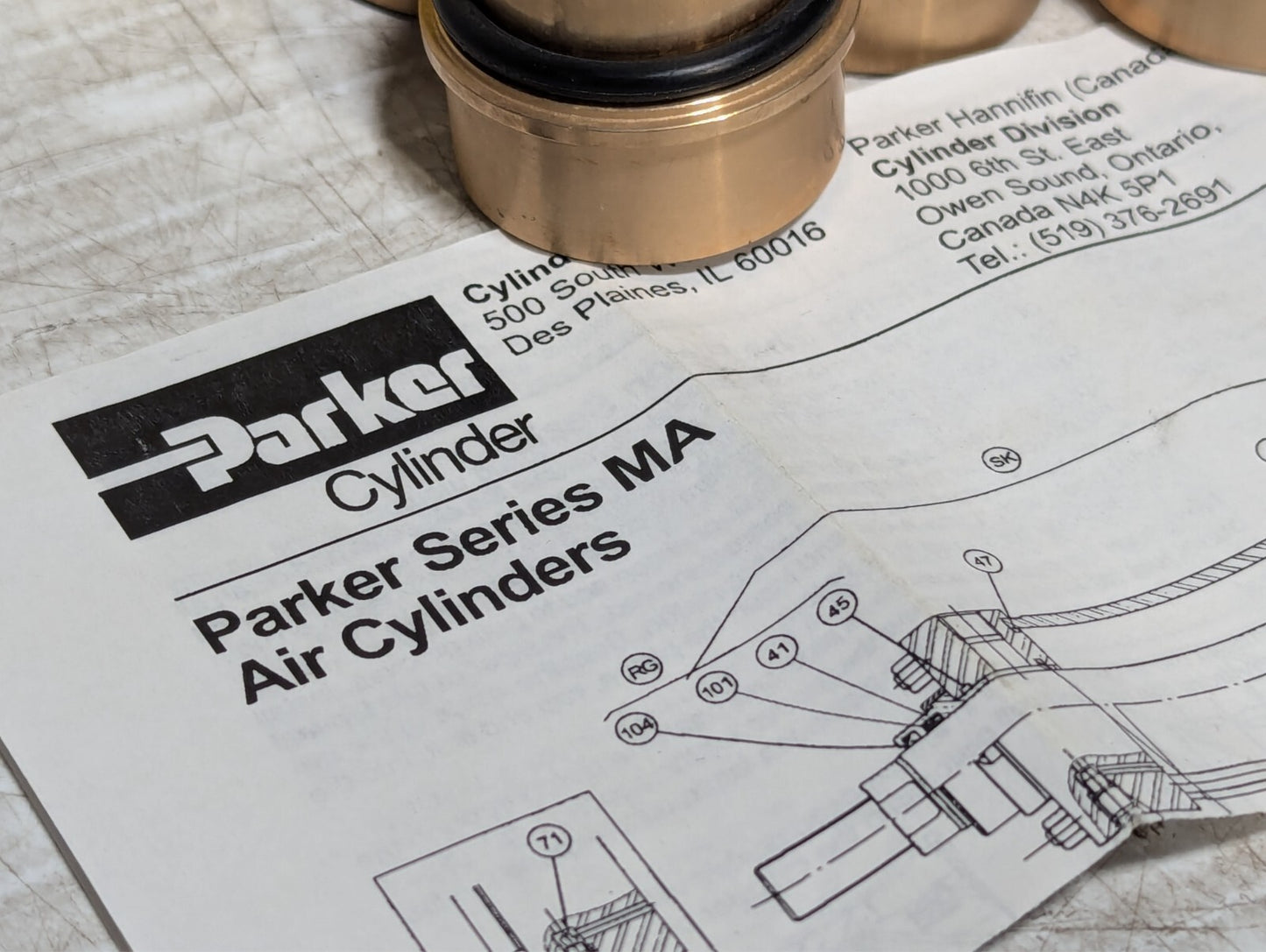 (1) Parker Rgl6949Ma1 Pneumatic Repair Kit 1" Bunan Ma Rod Gland Cartridge Kit