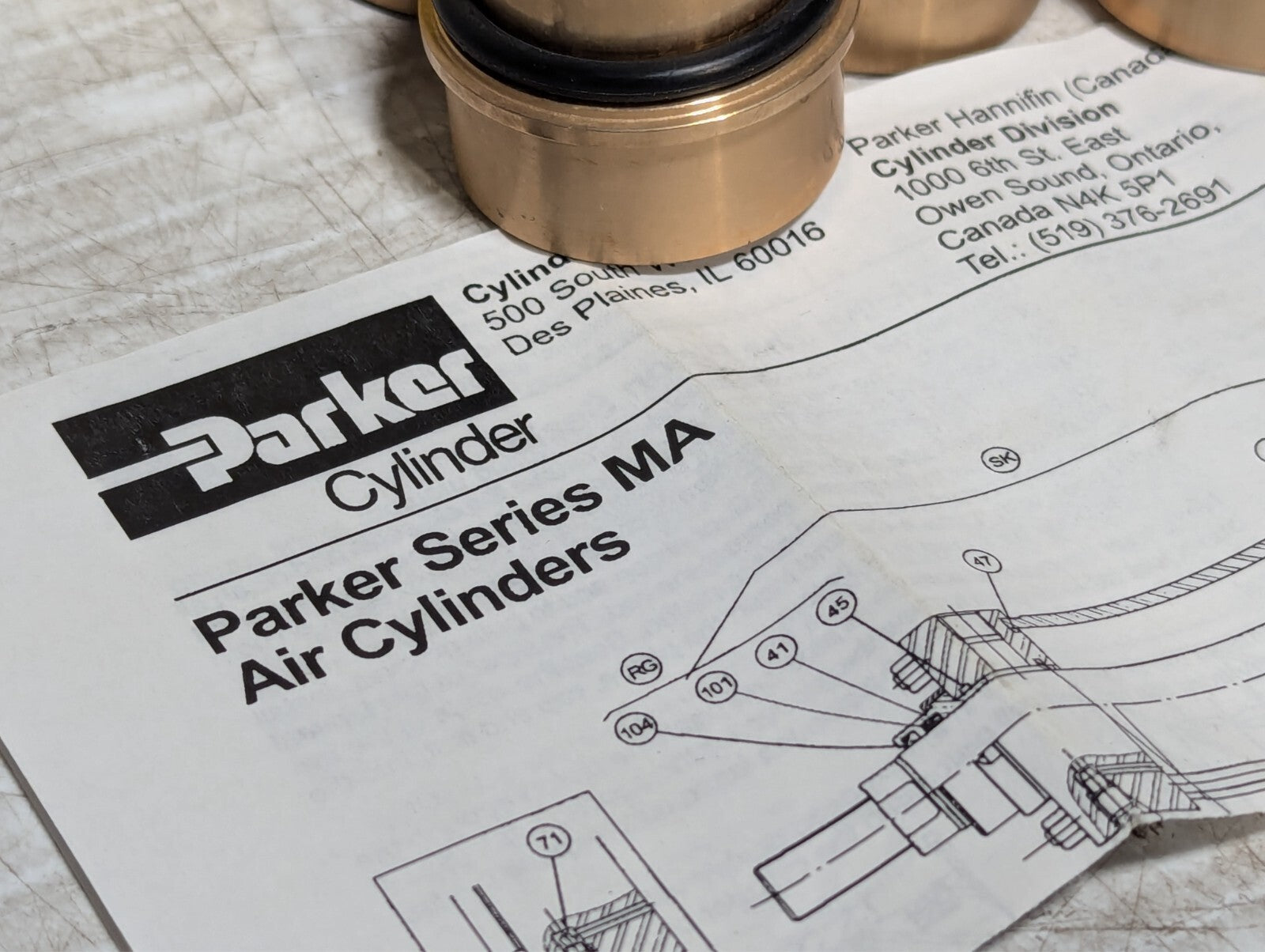 (1) Parker Rgl6949Ma1 Pneumatic Repair Kit 1" Bunan Ma Rod Gland Cartridge Kit