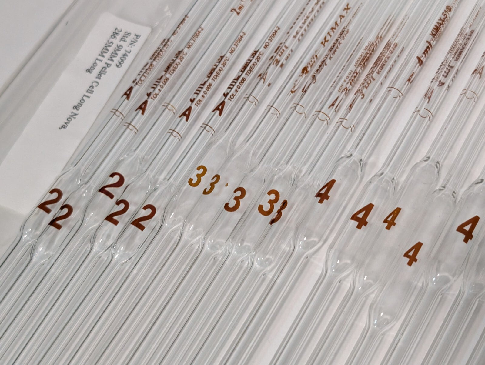 (50) Kimble KIMAX-51 Class Reuseable Volumetric Pipette Pipet, 2mL 4mL 5mL 10mL