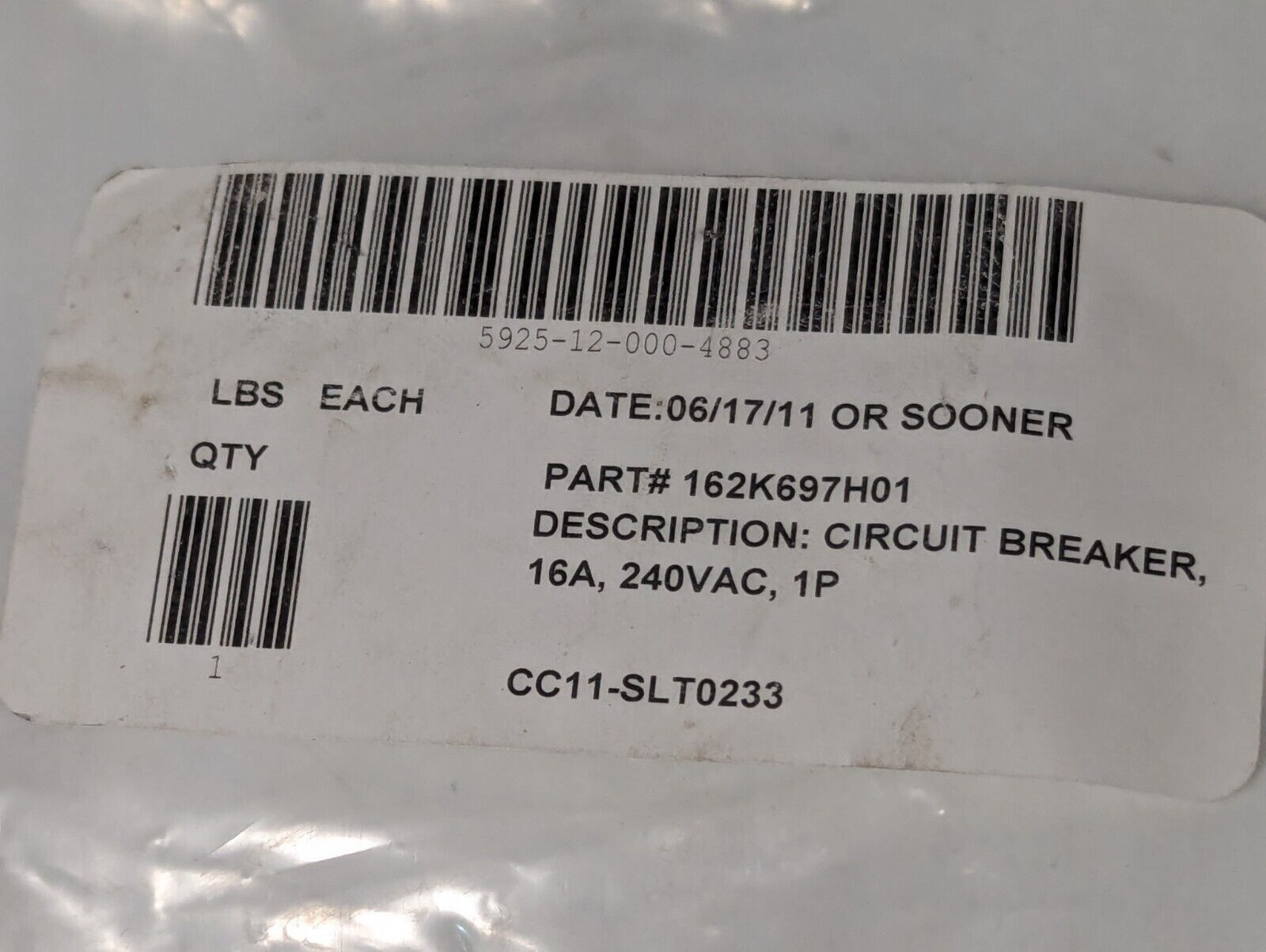 ABB S201UK16A Circuit Breaker, 16A, 1 Pole Unit 240VAC - Free Shipping