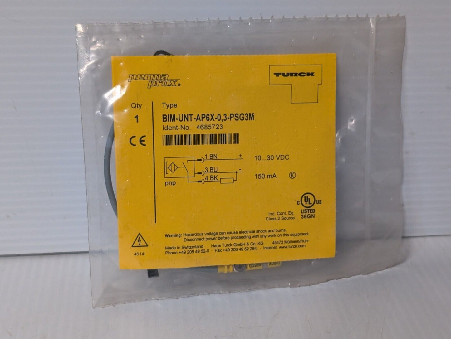 Turck BIM-UNT-AP6X-0,3-PSG3M Magnetic Field Sensor - Free Shipping