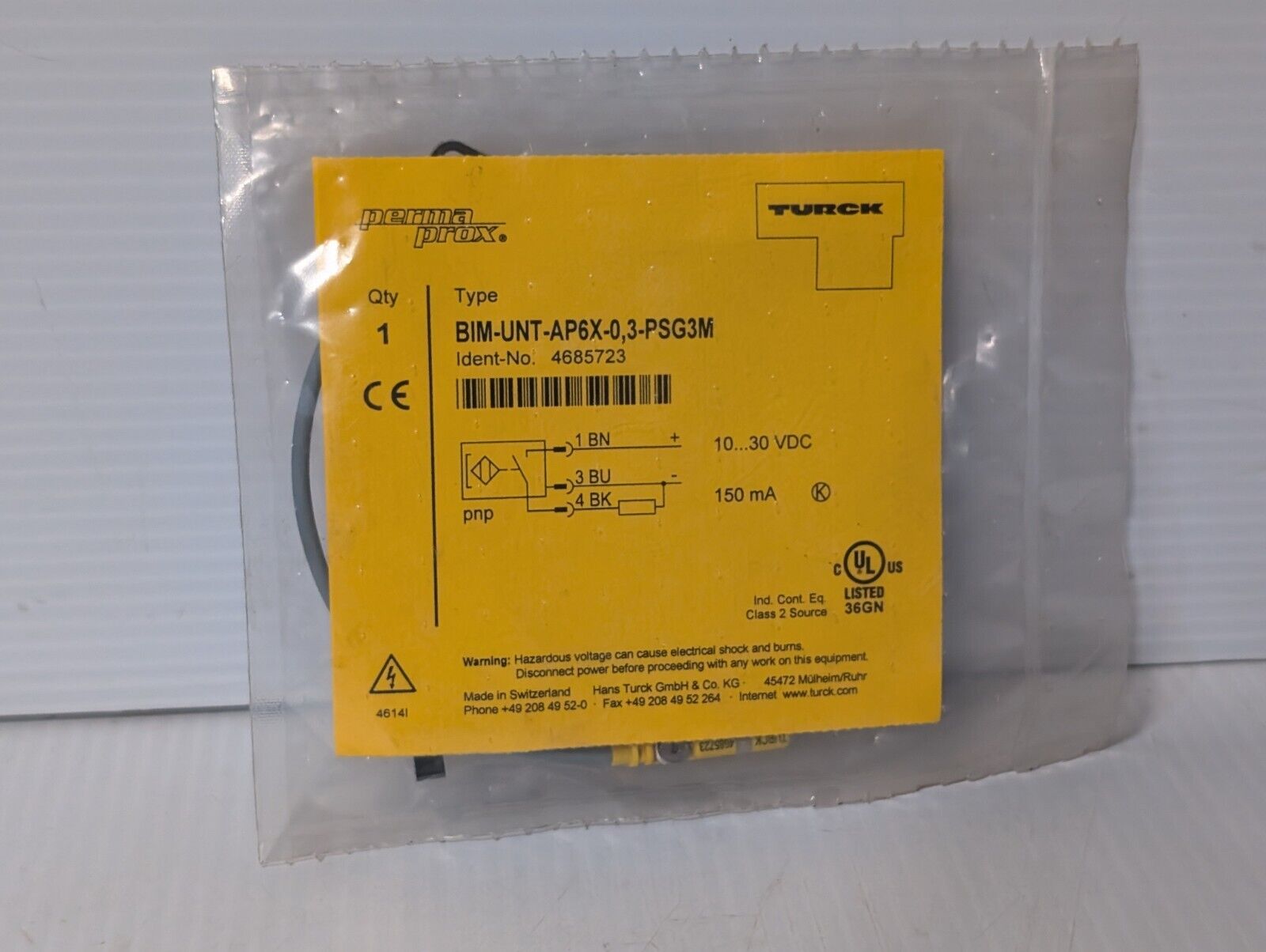 Turck BIM-UNT-AP6X-0,3-PSG3M Magnetic Field Sensor - Free Shipping