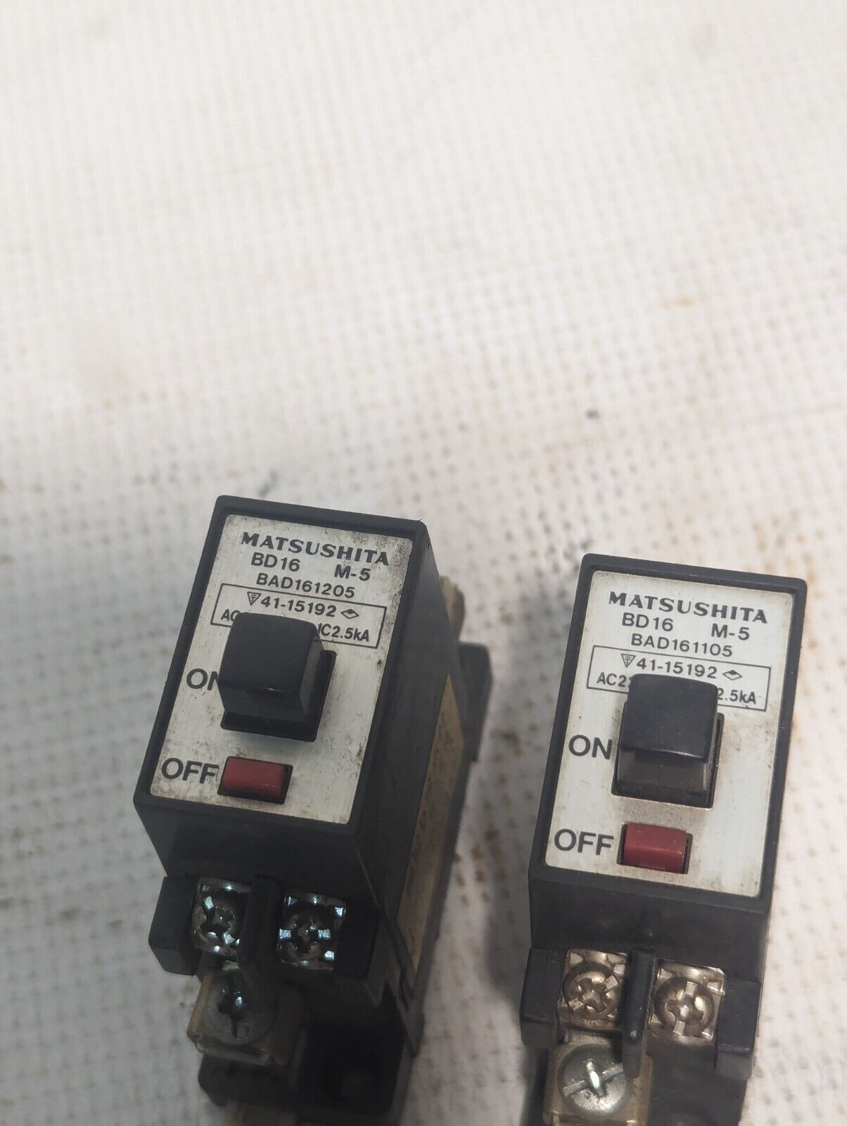 Lot of 2 Matsushita BD16 M-5 BAD161205 Circuit Breaker - Free Shipping