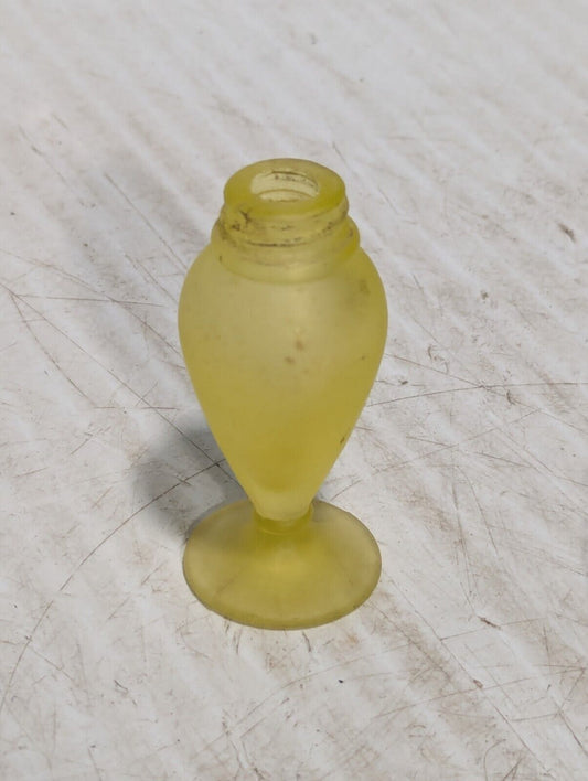 Vintage Vibrant Yellow Perfume Bottle, Lemon Glass Tiny Vase - Free Shipping