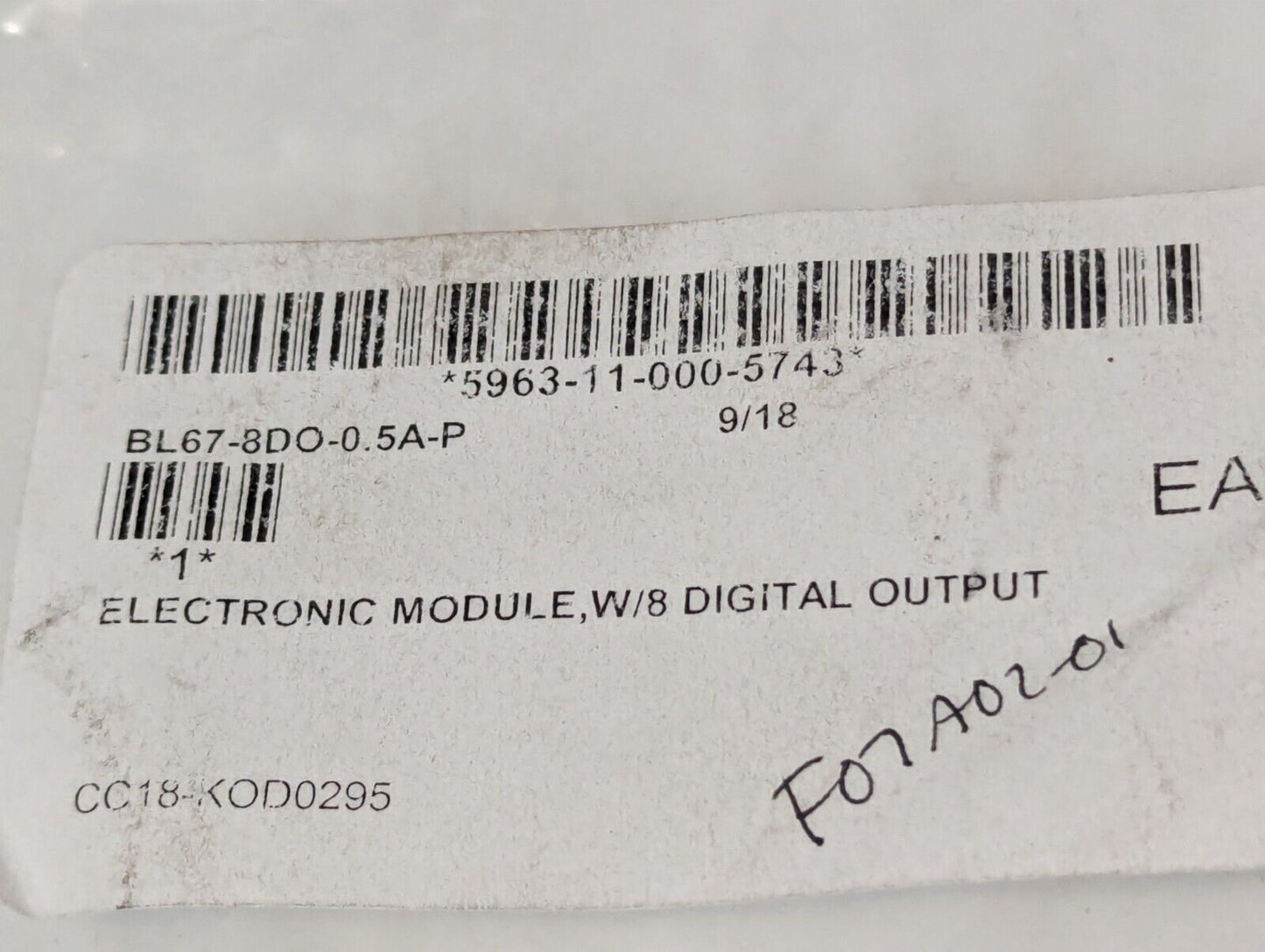 Turck BL67-8DO-0,5A-P Electronic Module, 8 Digital Outputs - Free Shipping