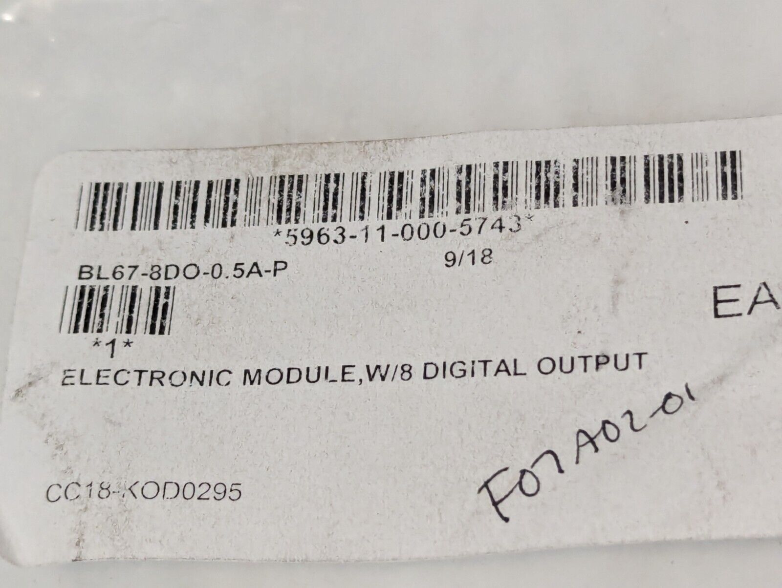 Turck BL67-8DO-0,5A-P Electronic Module, 8 Digital Outputs - Free Shipping