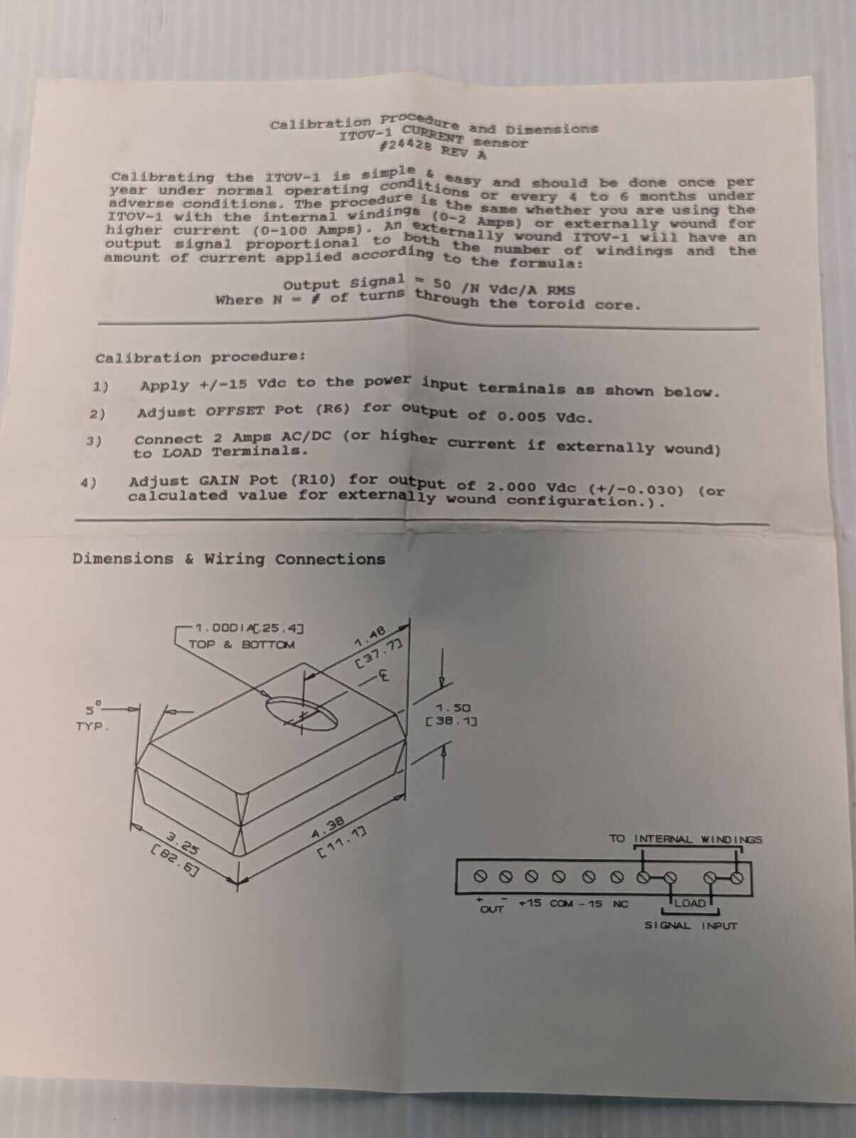 Tektronix ITOV-1 Non-Contact AC/DC Current Sensor+Returns