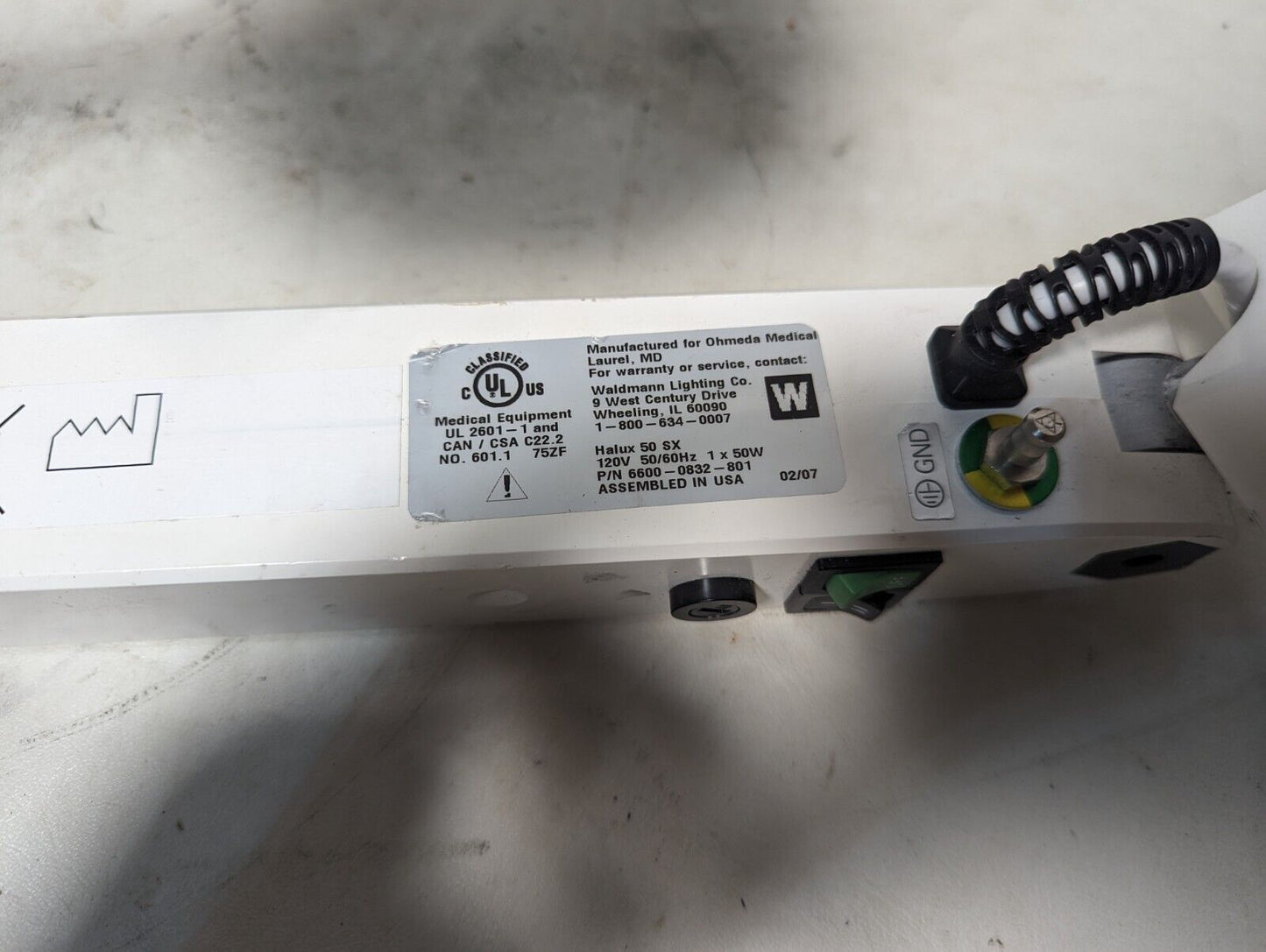 Waldmann 6600-0832-801 Halux 50 SX gooseneck light, 120VAC