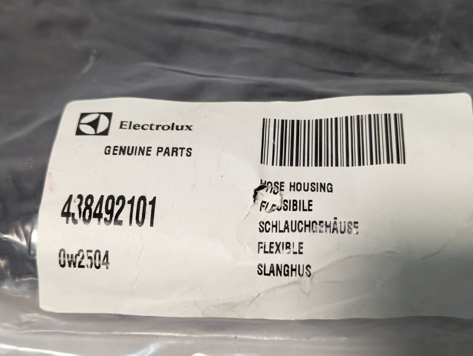 Lot of 2 Electrolux 438492101 hose housings: one new, one used