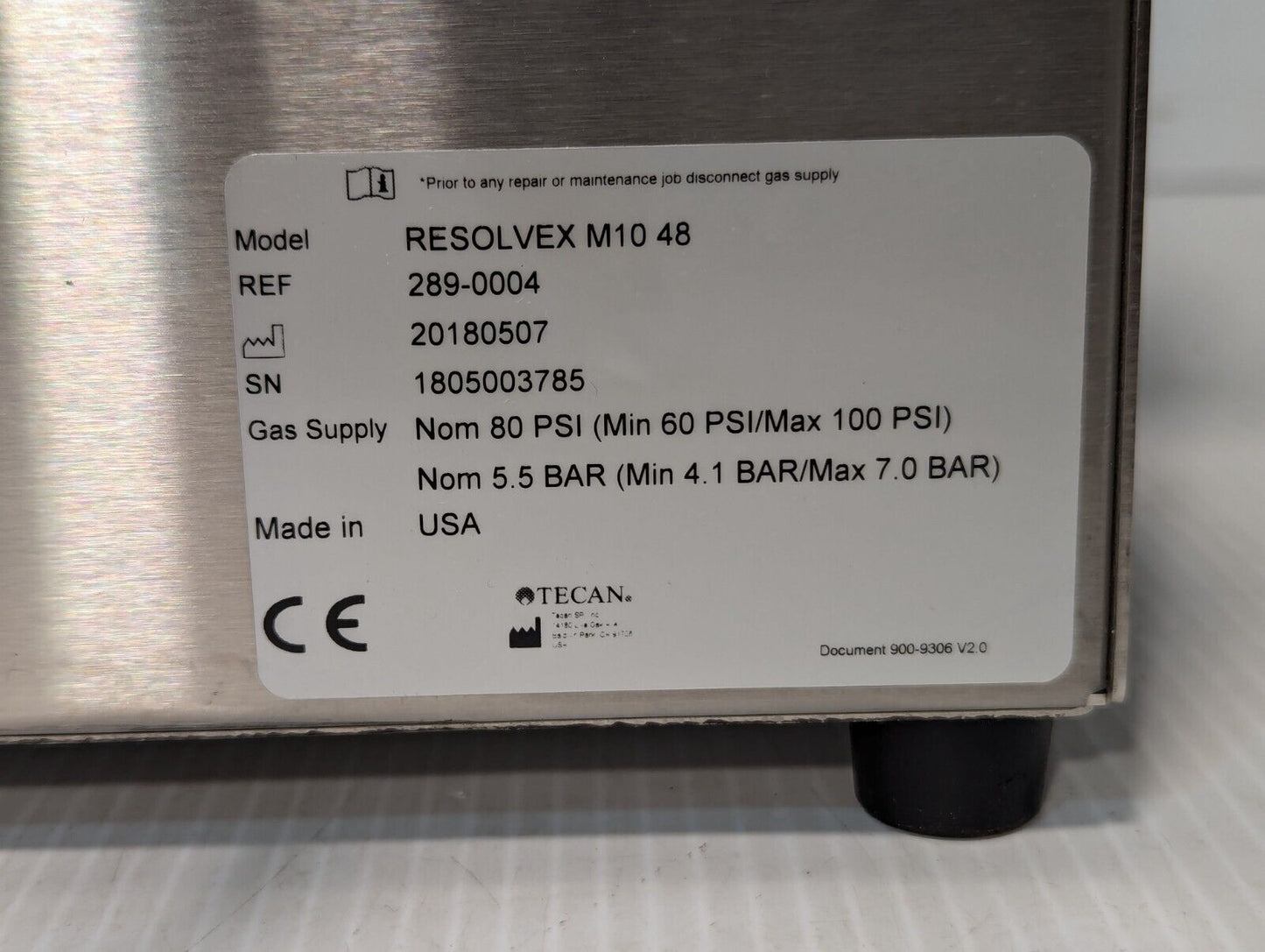Tecan 289-0004 ResolveX M10 Manual Positive Pressure Processor, 48 Positions