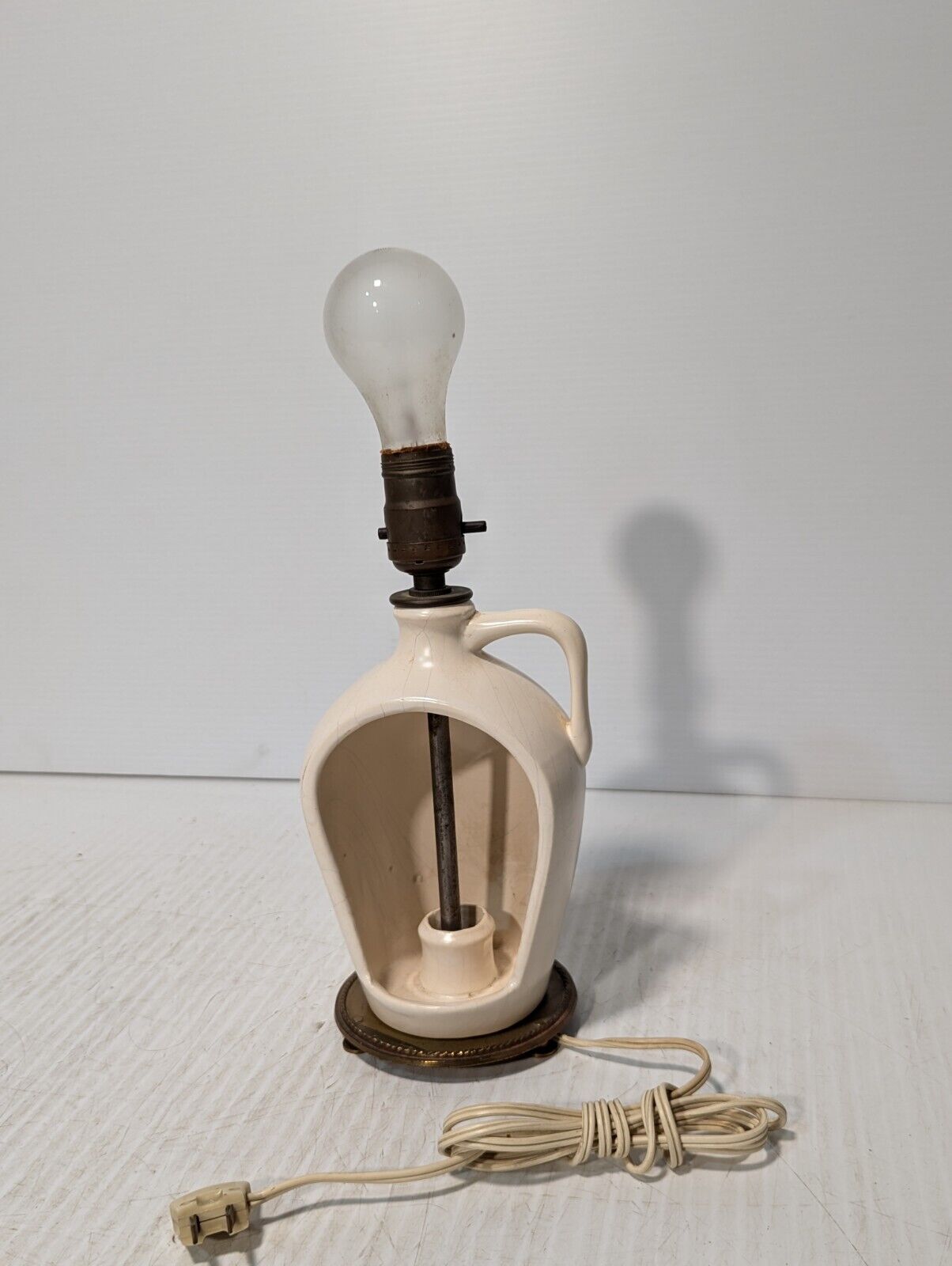 Vintage Whiskey Jug Shaped Table Lamp, NO Shade - Free Shipping