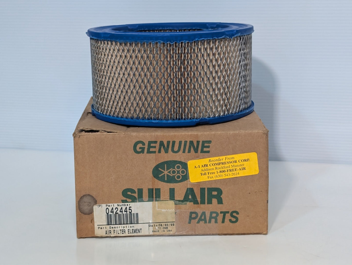 Sullair 042445 Air Filter Element, Fits BDS 7.5 to 22, LS10-25 to 30 and 10B-25
