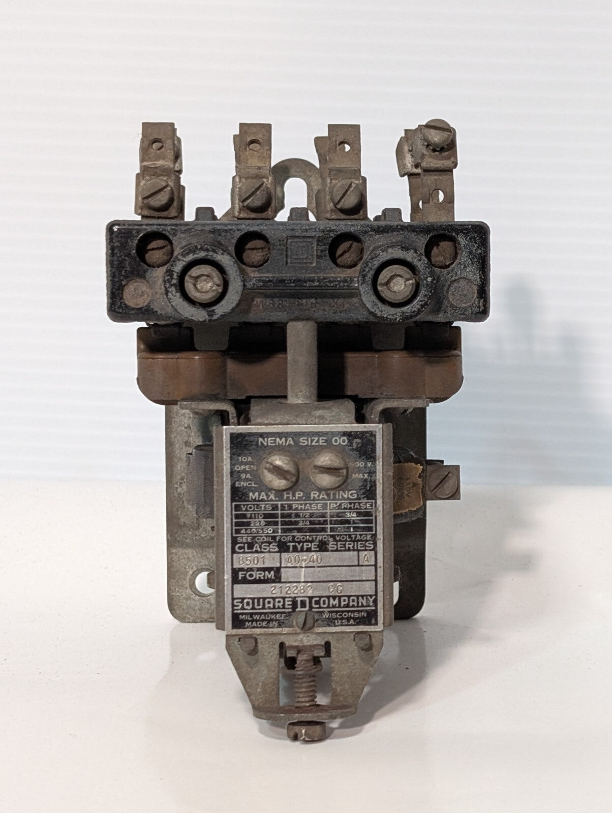 Square D 8501 A0-40 Machine Tool Relay, Series A, 110v Coil, NEMA 00