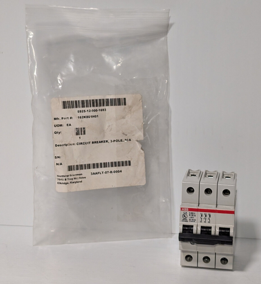 ABB S203U-K30 Circuit Breaker, 3-Pole, 30 A, 162K861H01, 240 VAC, 50/60 Hz