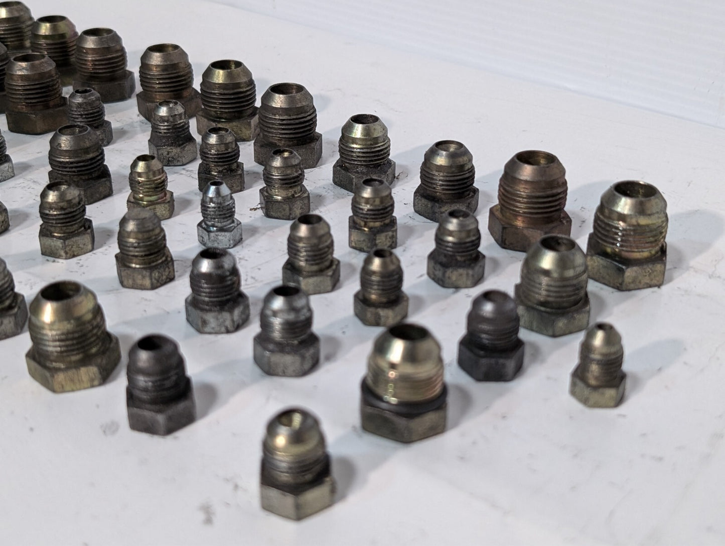 (65) Small Fitting and Adapters Steel Weld Hex Head Thread Valve