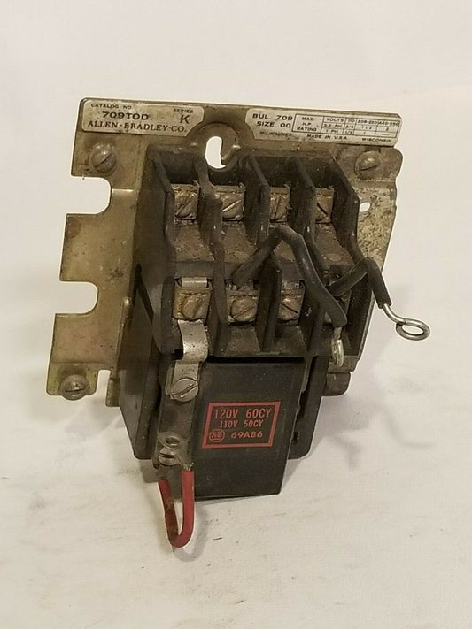 Allen Bradley 709-TOD K Size 00 110-550V 1/3 - 2HP with coil 69A86 110/120V