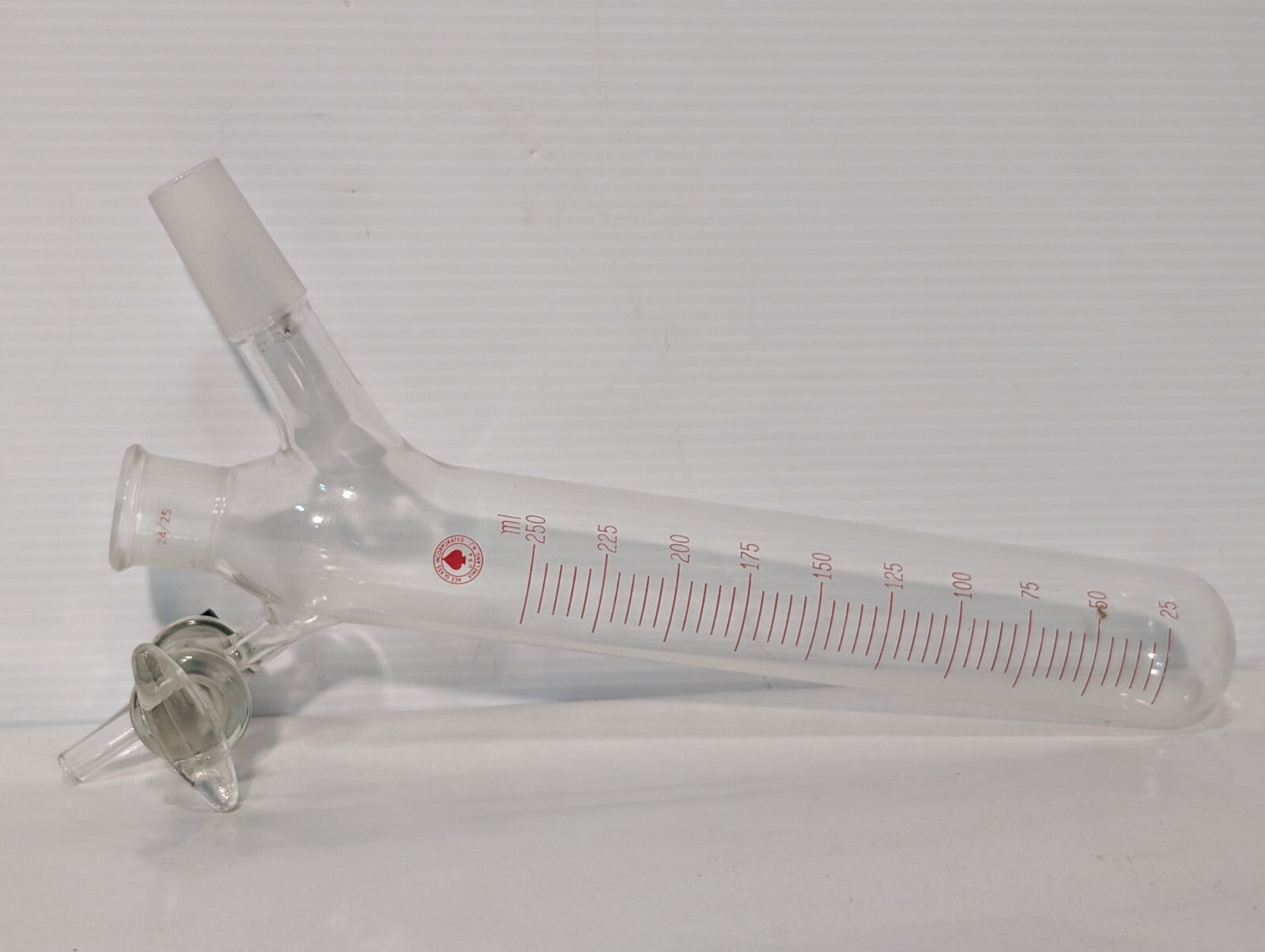 Ace Glass 250mL Schlenk Storage Tube - 24/25 Outer, Top 24/40 Inner, Valve Inlet