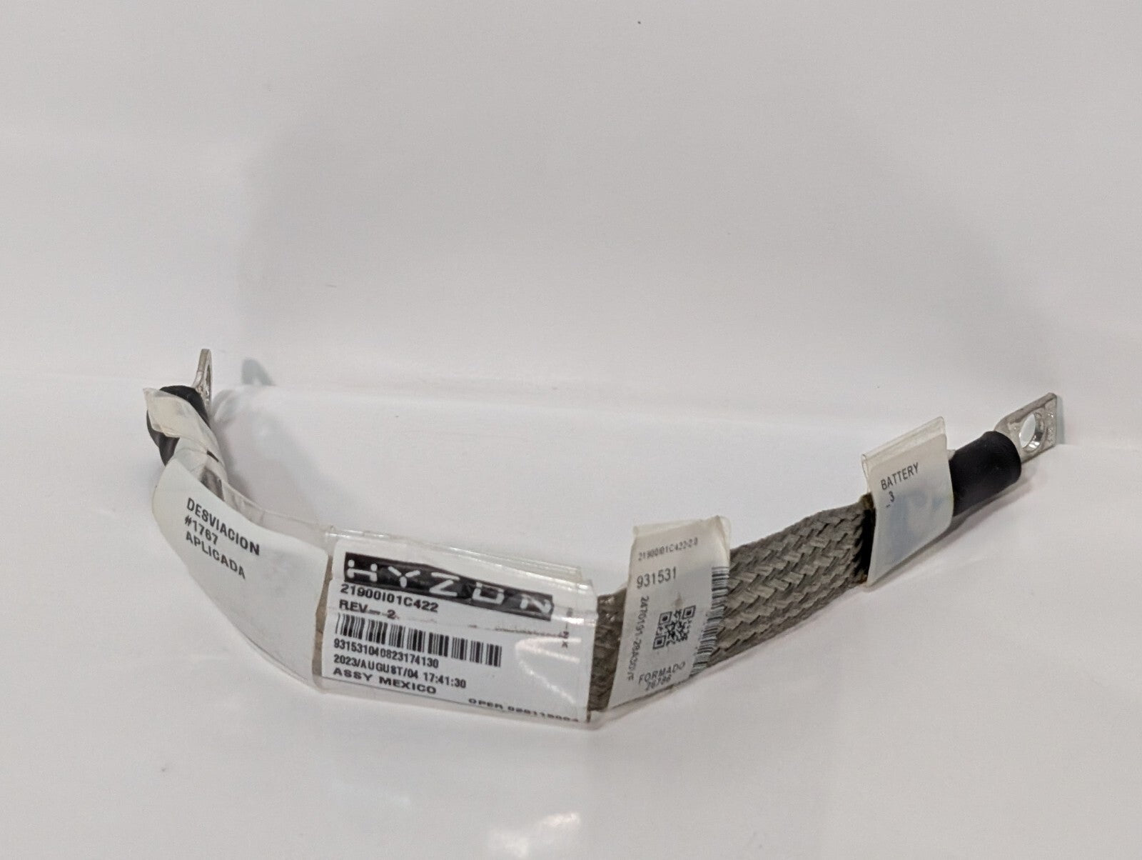 (14) Hyzon Ground Cable Assembly Straps for Batteries, EV HV Vehicles