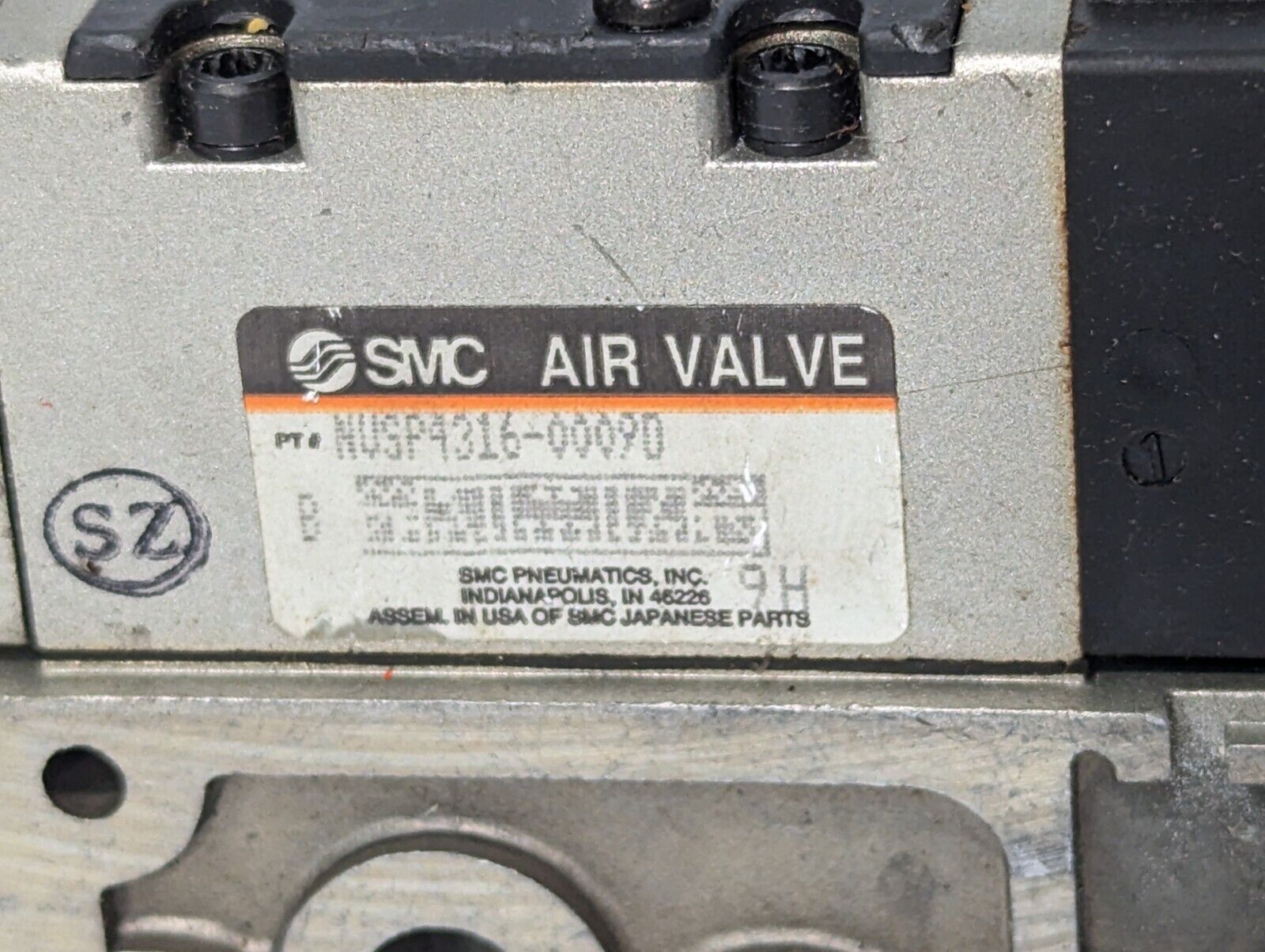 SMC NVSP4316-0009D Air Valve with Manifold, 110v @ 50Hz / 120v @ 60Hz -Free Ship