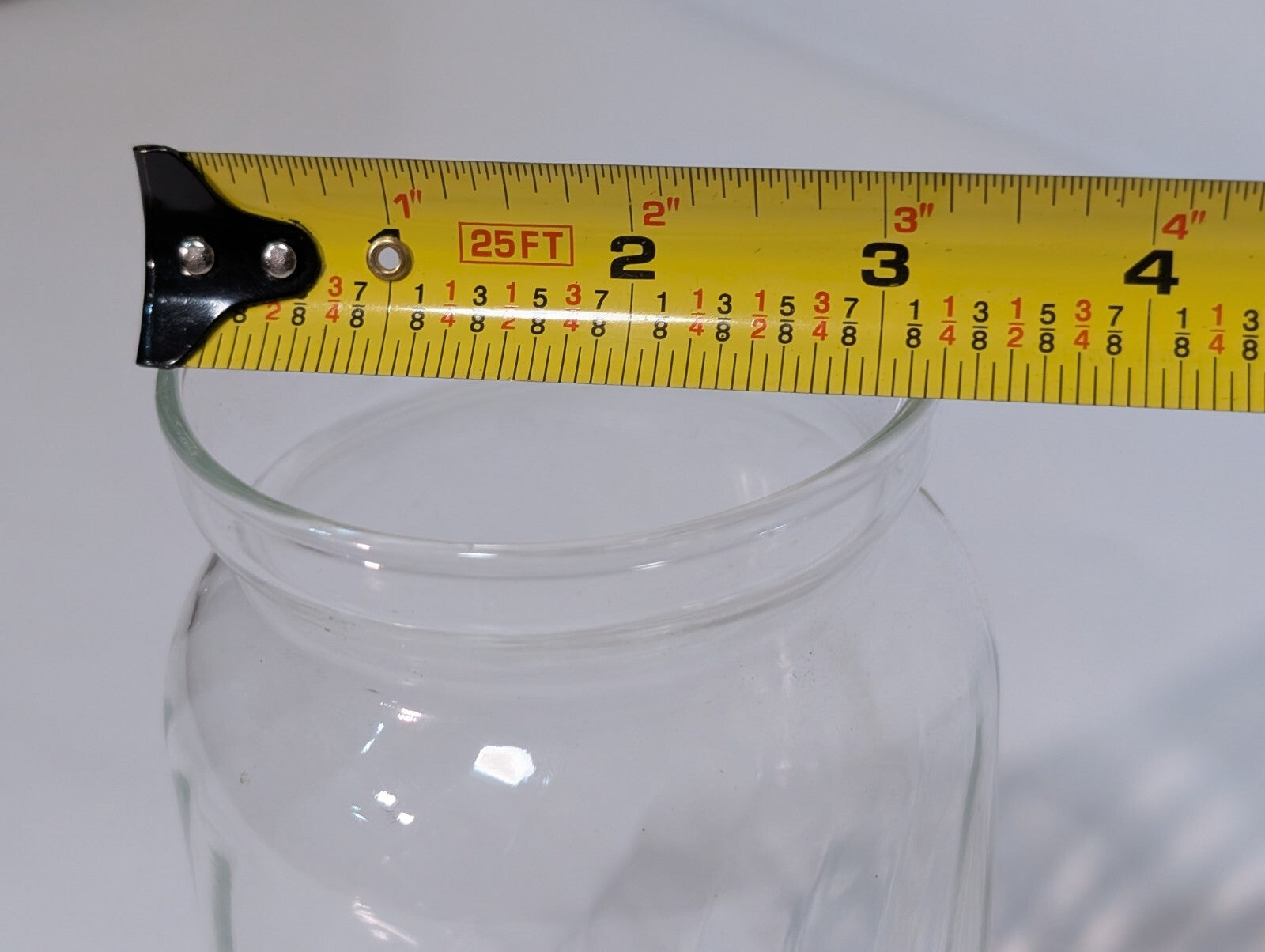 Vintage Clear Glass Jar Twisted Swirl with Lid 8 1/4" Tall