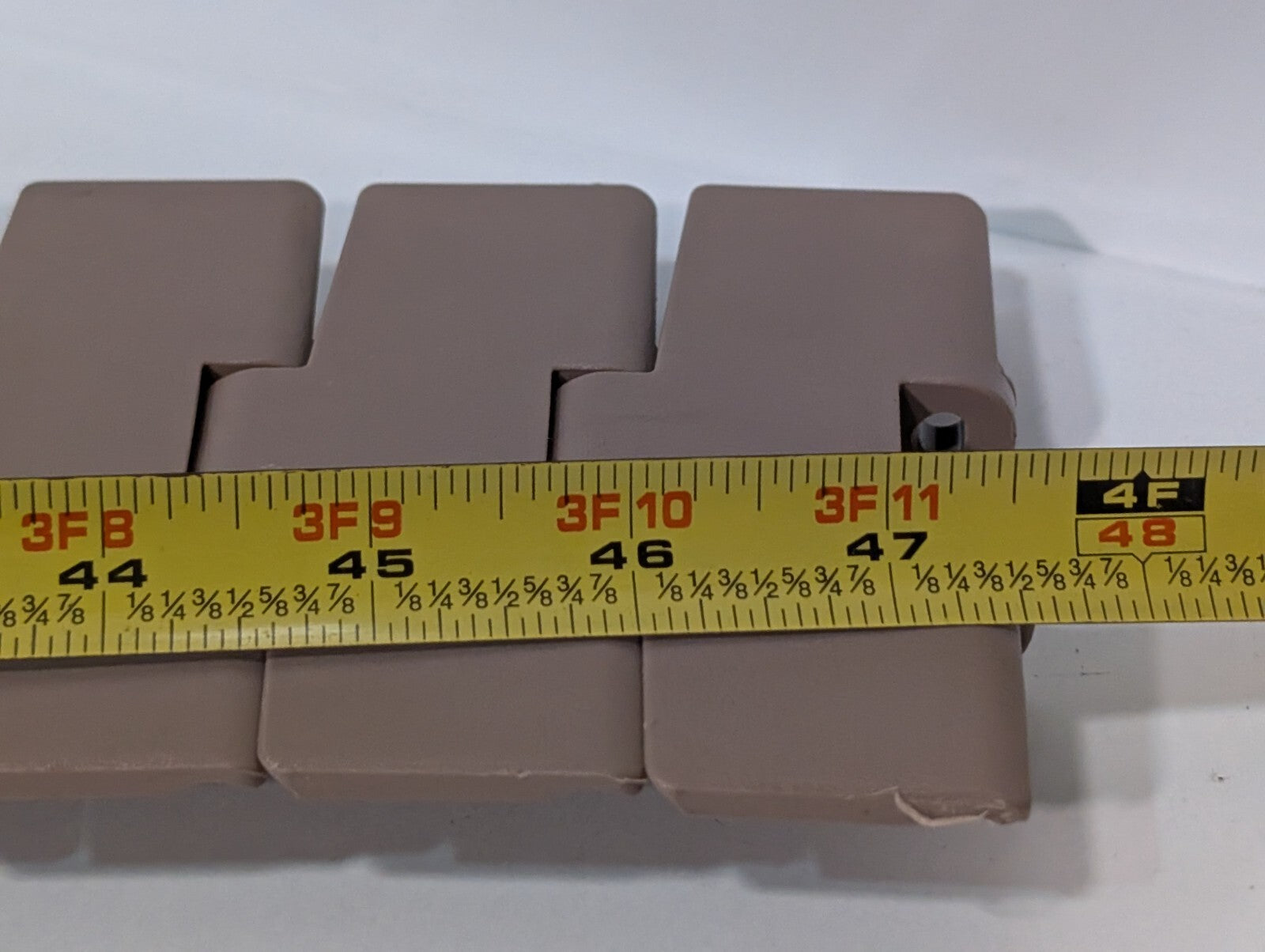 (3) Marbett Rexnord 880TK450 4-1/2" Brown HP Table Top Chain RH450, 48" 16" 28"