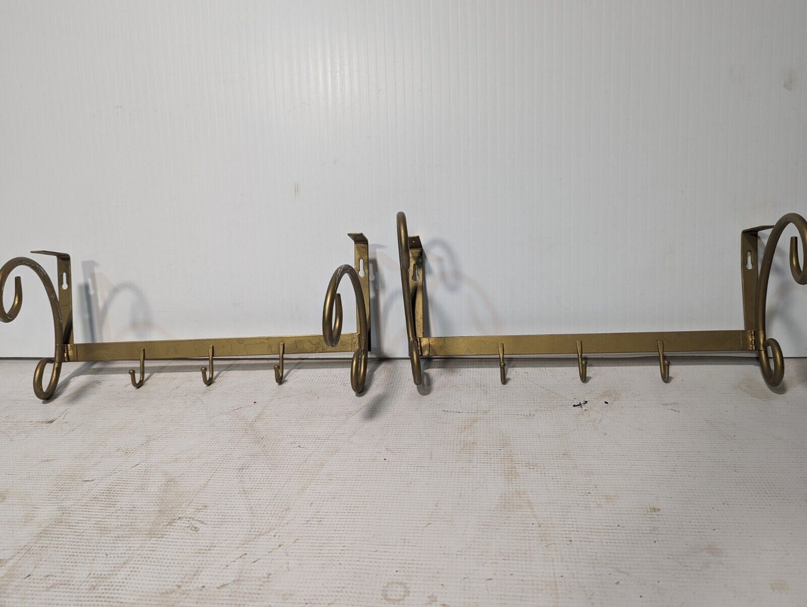 Lot of 2 Metal Scroll Hanging Wall Racks, 19 in x 6 in - Free Shipping