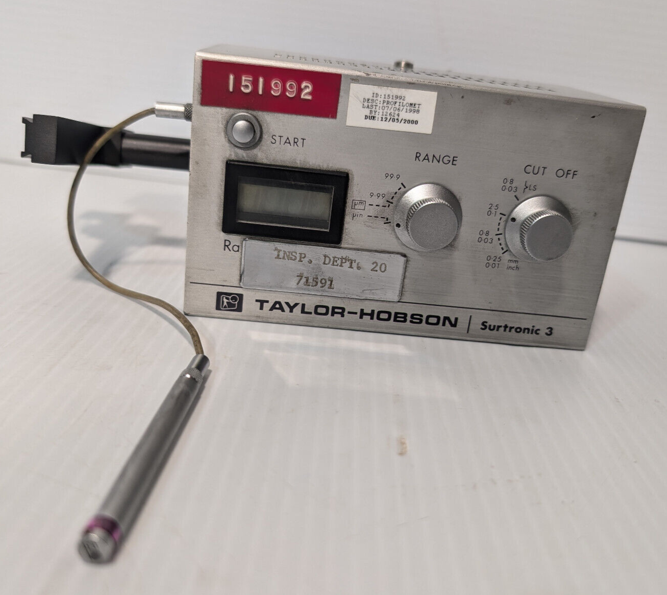 Taylor-Hobson Surtronic 3 Surface Roughness Gage Tester Profilometer -Free Ship.