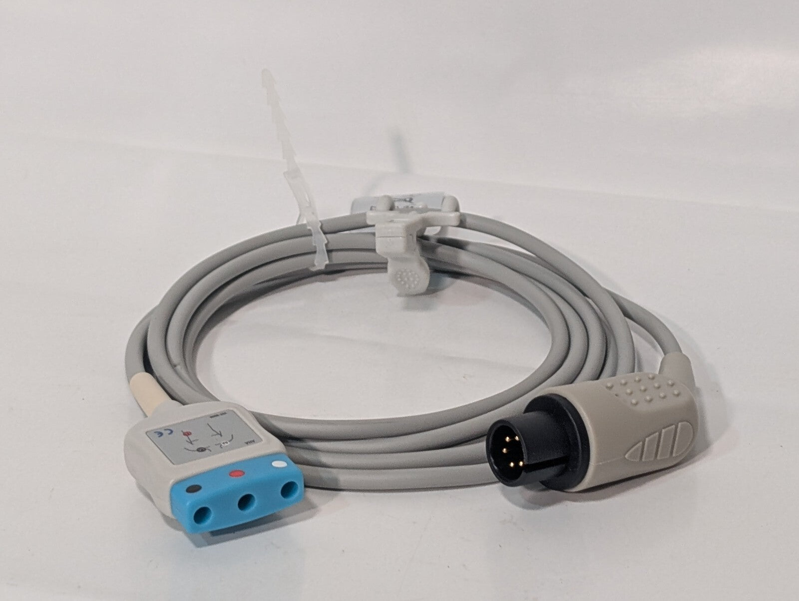 AAMI D-1340 6 Pin to 3 Lead Single (Din) ECG Trunk Cable, Blk, Red, White Leads