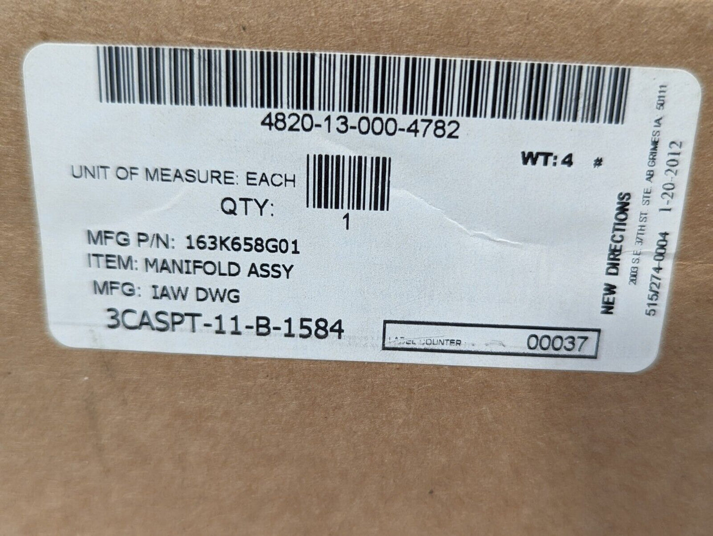 SMC VV5Q21-08-DAN00 Manifold assembly, IAW DWG - Free Shipping