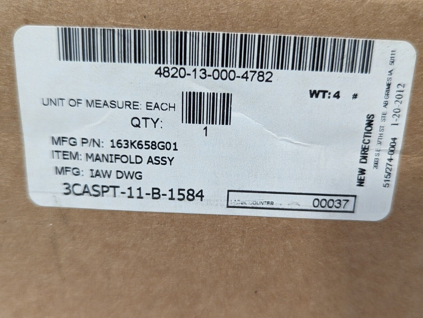 SMC VV5Q21-08-DAN00 Manifold assembly, IAW DWG - Free Shipping