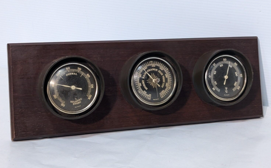 Vintage West Germany Wall Barometer Hygrometer Thermometer Weather Station