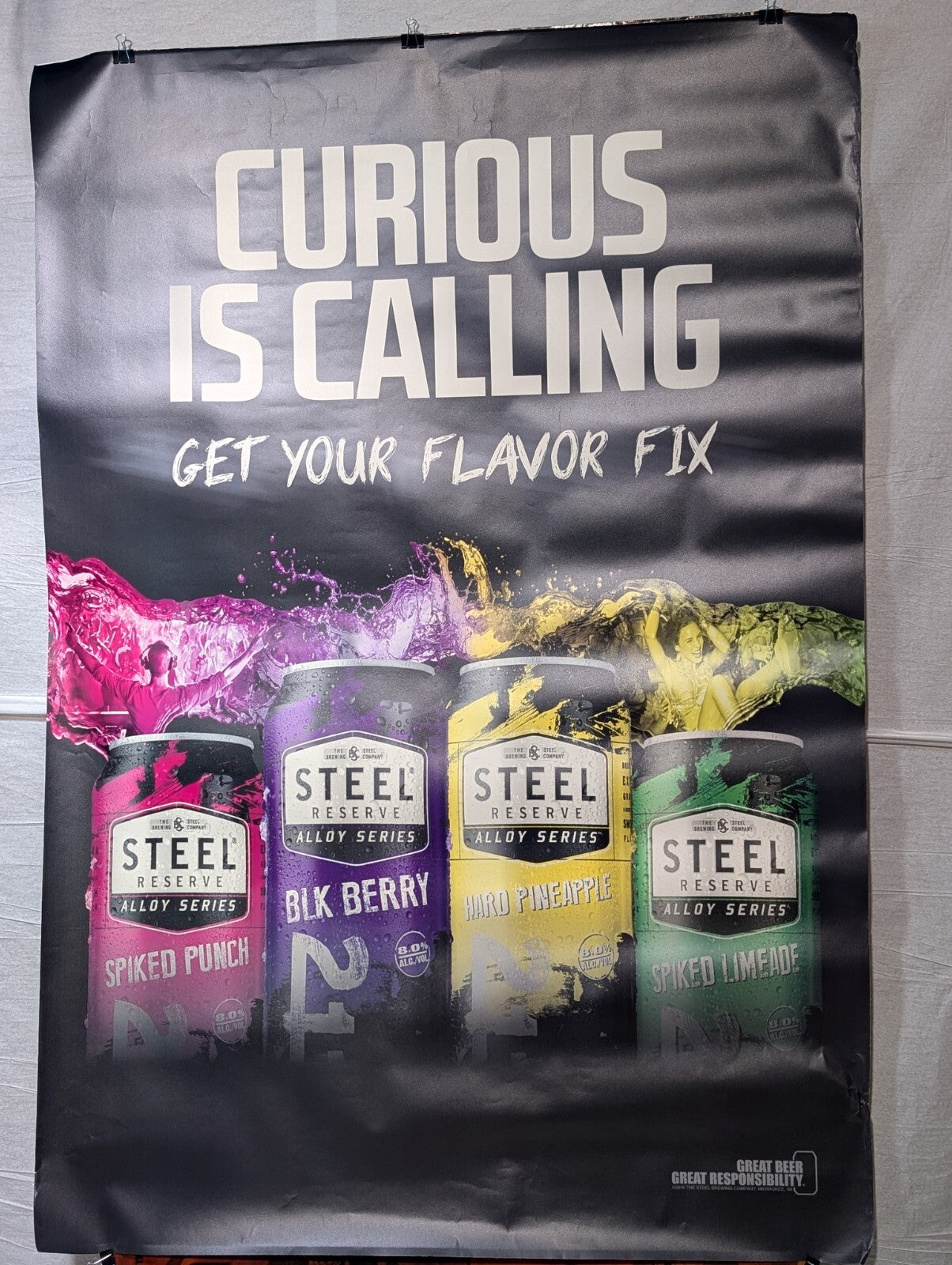 Steel Reserve Alloy Series Spiked Fruit Beverages Bus Stop Advertising Poster